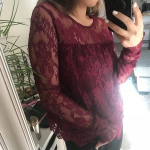 Tops - Burgundy Lace top Tops - Burgundy Lace top